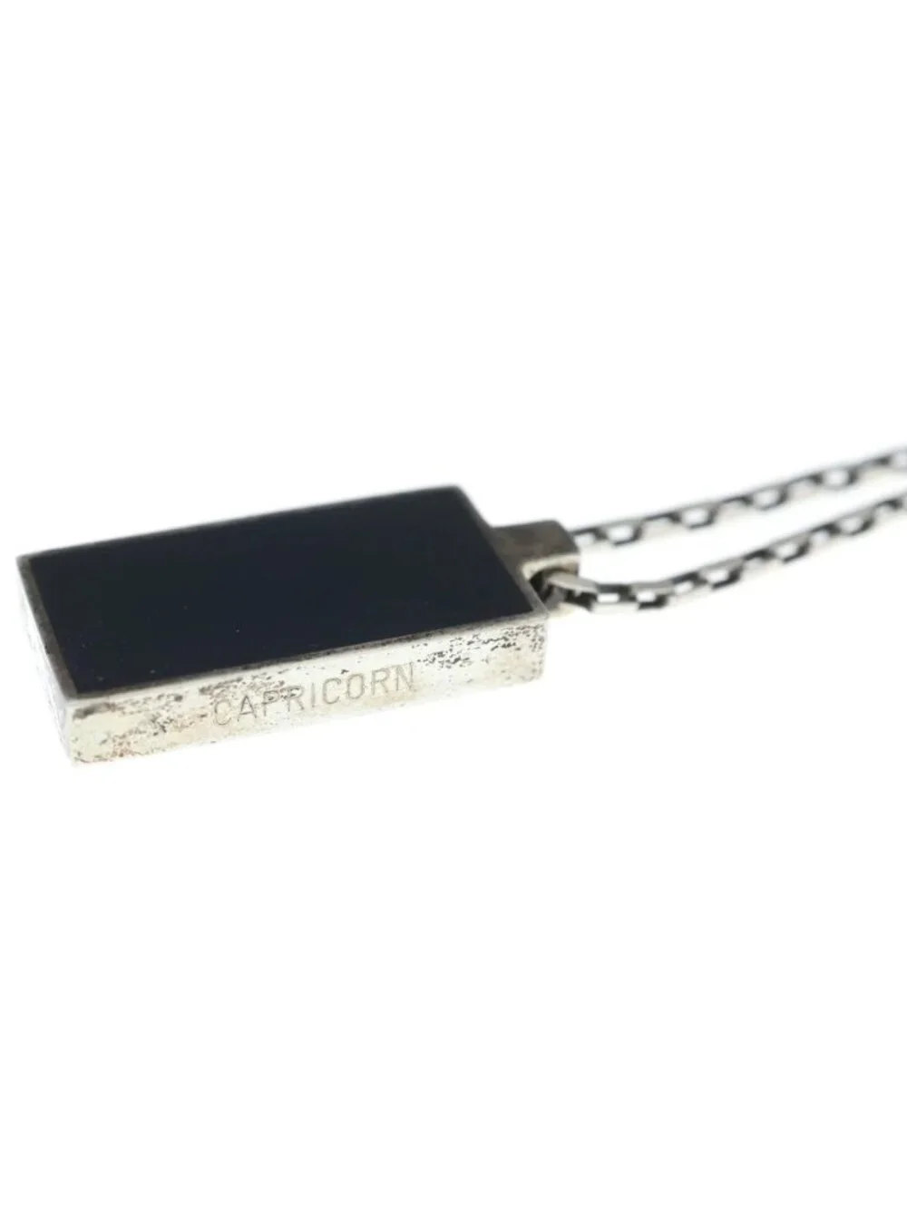 Gucci Capricorn Onyx Venetian Chain Necklace Silver